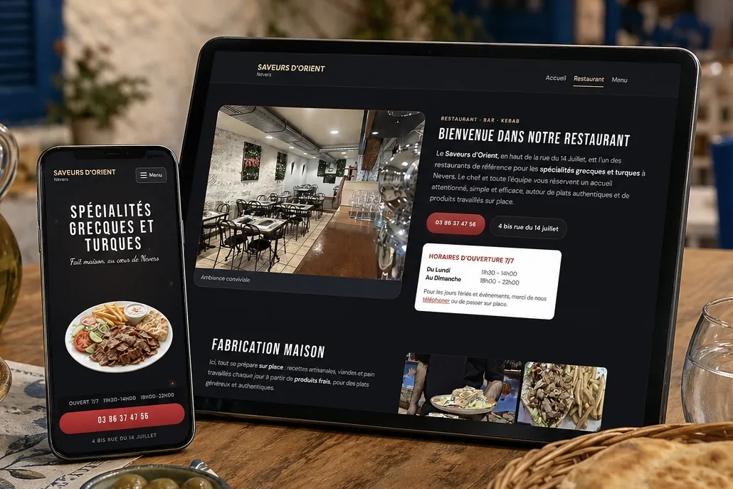 Site du restaurant Saveurs d'Orient